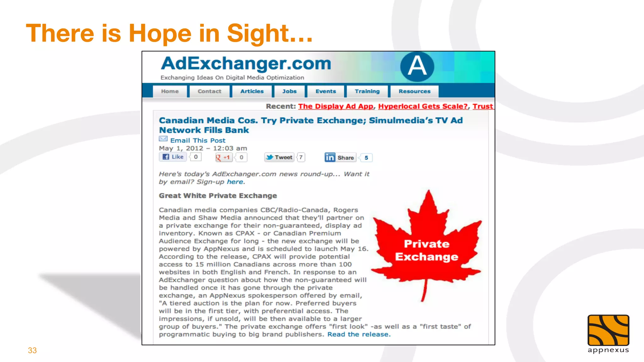 There is Hope in Sight… 




33
 