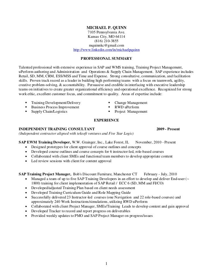 furniture delivery resume