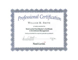 Noel-Levitz Certificate
