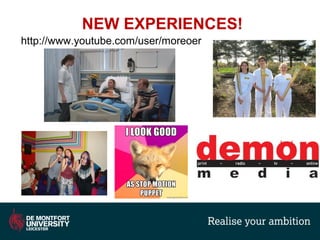 NEW EXPERIENCES!
http://www.youtube.com/user/moreoer
 