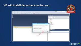 VS will install dependencies for you
 
