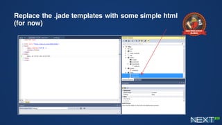 Replace the .jade templates with some simple html
(for now)
 