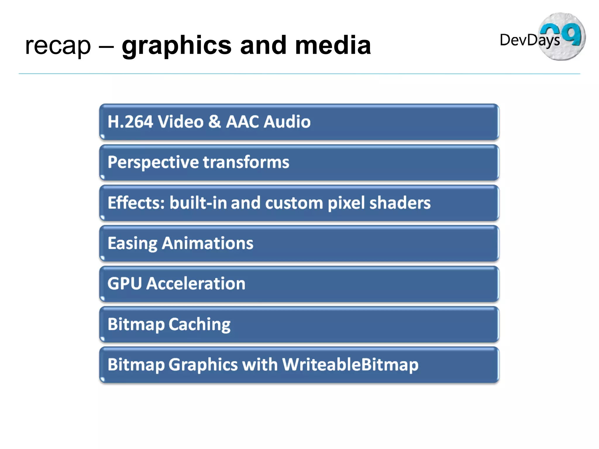 recap –  graphics and media 