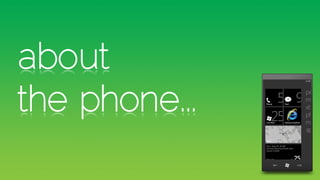 about
the phone...
 
