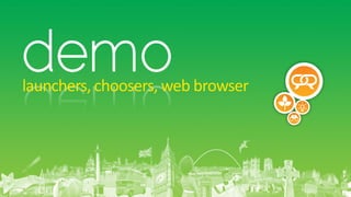 demo
launchers, choosers, web browser
 