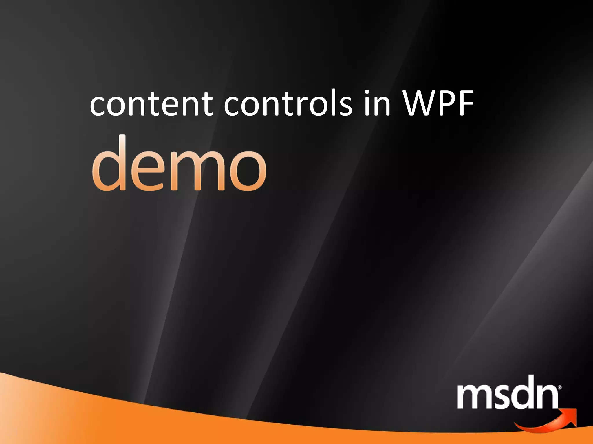 content controls in WPF 
