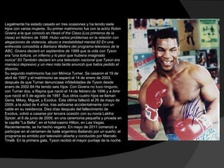 Legalmente ha estado casado en tres ocasiones y ha tenido siete hijos con varias mujeres. Su primer matrimonio fue con la actriz Robin Givens a la que conoció en  Head of the Class (Los primeros de la clase) en febrero de 1988. Hubo varios problemas en la relación con alegaciones de violencia, abuso e inestabilidad mental.82 En una entrevista concedida a Barbara Walters del programa televisivo de la ABC, Givens declaró en septiembre de 1988 que la vida con Tyson era "una tortura, un infierno y lo peor que hubiera imaginado nunca".83 También declaró en una televisión nacional que Tyson era maníaco depresivo y un mes más tarde anunció que había pedido el divorcio. Su segundo matrimonio fue con Mónica Turner. Se casaron el 19 de abril de 1997 y el matrimonio se separó el 14 de enero de 2003, después de que Turner denunciase infidelidades de Tyson desde enero de 2002.84 Ha tenido seis hijos. Con Givens no tuvo ninguno, con Turner dos, a Rayna que nació el 14 de febrero de 1996 y a Amir que nació el 5 de agosto de 1997. Sus otros cuatro hijos se llaman Gena, Mikey, Miguel, y Exodus. Ésta última falleció el 26 de mayo de 2009, a la edad de 4 años, tras asfixiarse accidentalmente con un cable en su residencia. Diez días después del fallecimiento de Exodus, volvió a casarse por tercera ocasión con su novia Lakiha Spicer, el 6 de junio de 2009, en una ceremonia pequeña y privada en la capilla "La Bella", en el hotel-casino Hilton, en Las Vegas. Recientemente, se ha hecho vegano. En mayo de 2011 comenzó a participar en el certamen de baile argentino Bailando por un sueño; el programa es emitido por televisión abierta y conducido por Marcelo Tinelli. En la primera gala, Tyson recibió el mayor puntaje de la noche . 