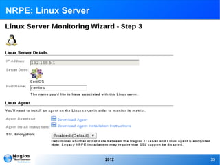 NRPE: Linux Server




                     2012   33
 