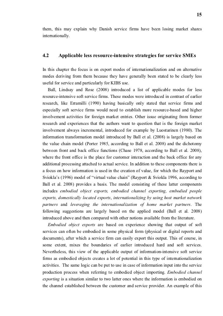 explain large number of firms Internationalization of (KIBS) Services