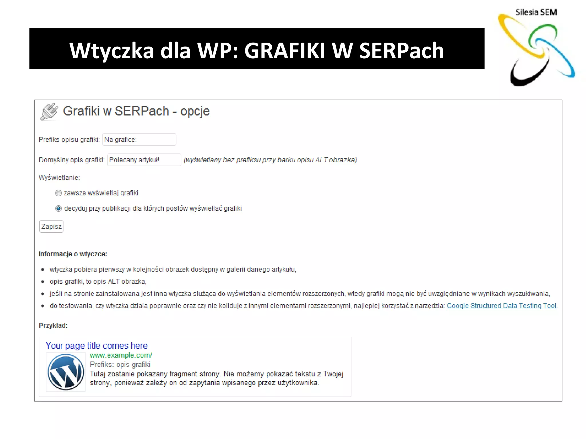 Wtyczka dla WP: GRAFIKI W SERPach
 