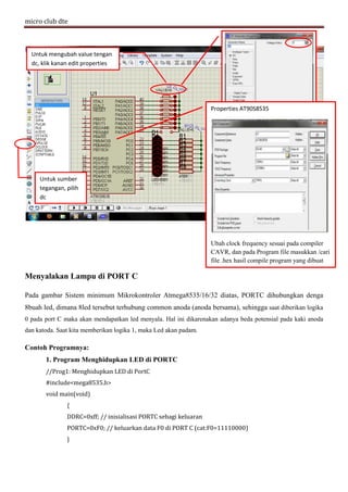 Mikrokontroler io tombol dan led