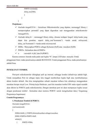 Mikrokontroler io tombol dan led