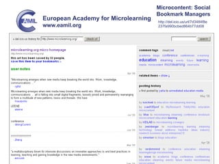 Microcontent: Social Bookmark Managers http://del.icio.us/url/7d3484f8e237fa990bcbed864b77dd08 