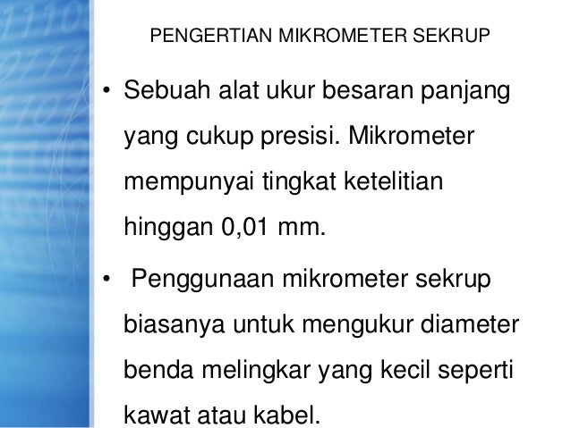 Mikrometer Sekrup Sekrup