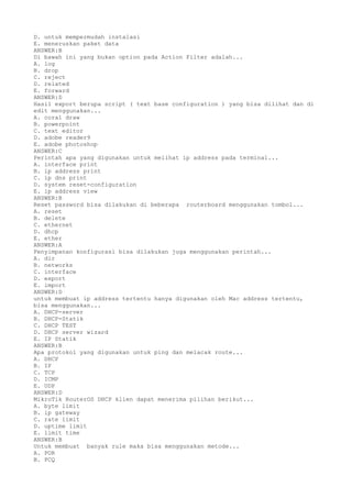 soal latihan mikrotik | TXT