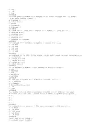 soal latihan mikrotik | TXT