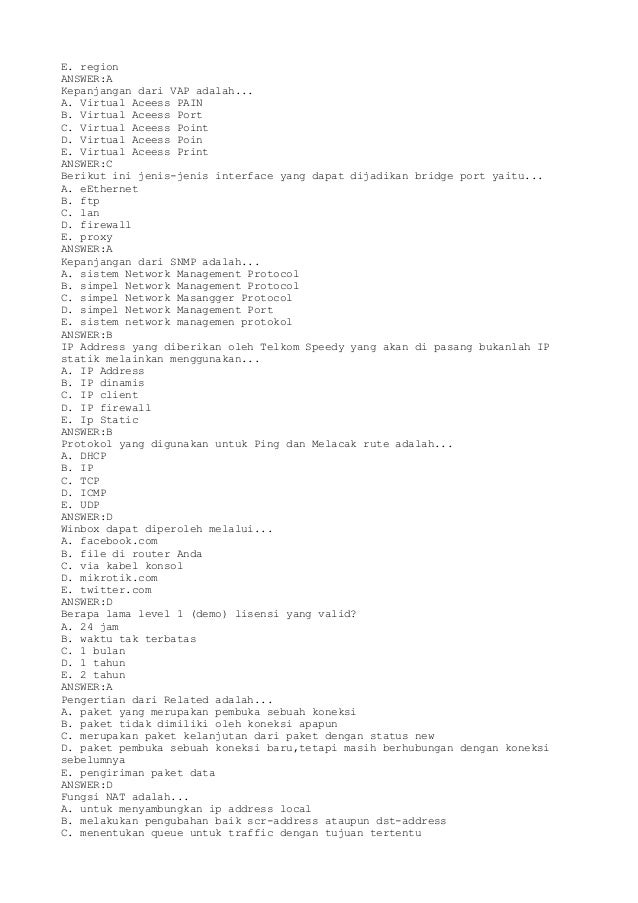  soal latihan mikrotik