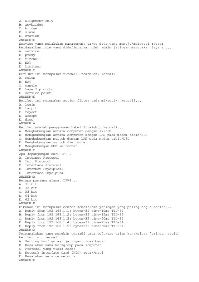 soal latihan mikrotik