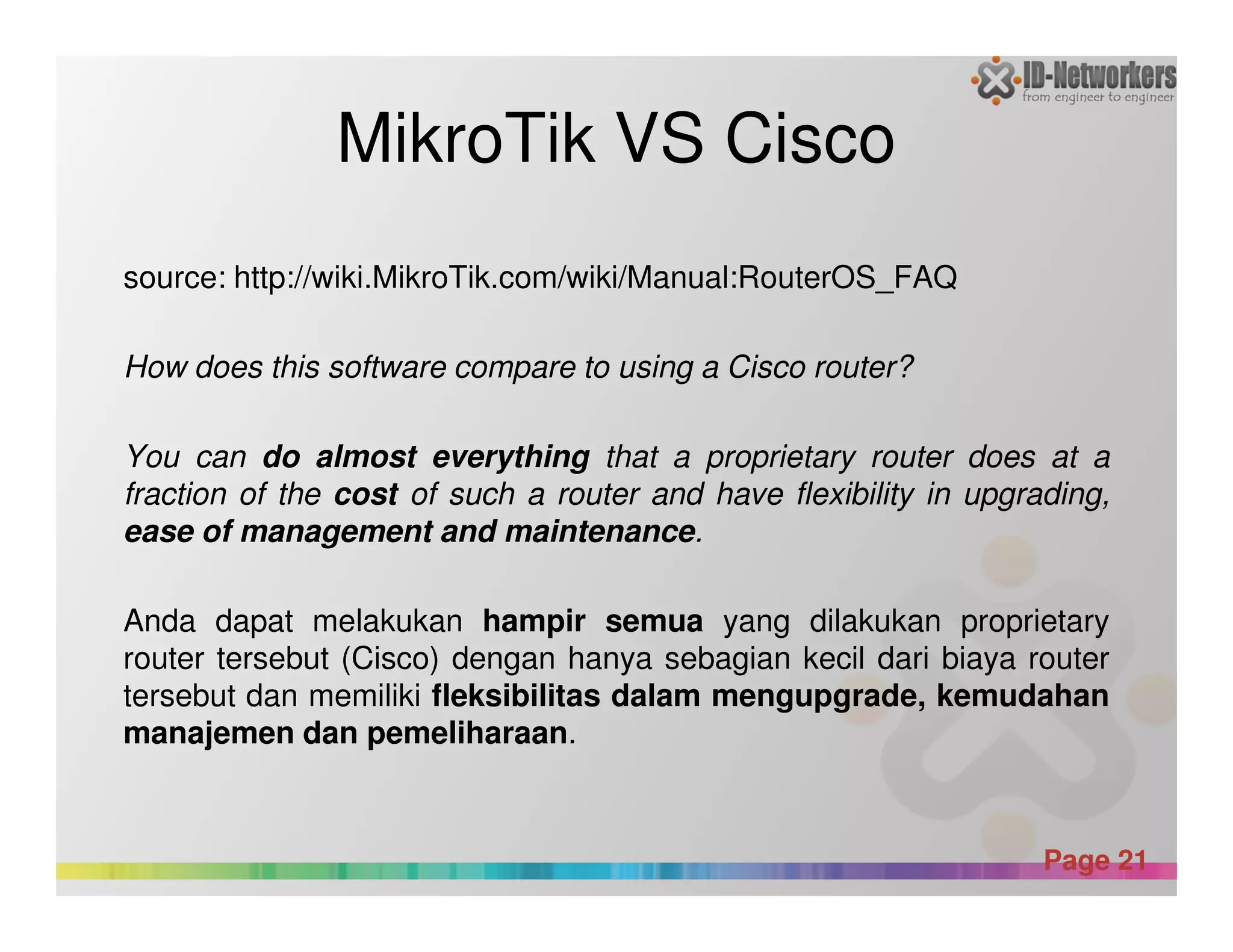 (Mikrotik)MTCNA presentation Material-IDN | PDF