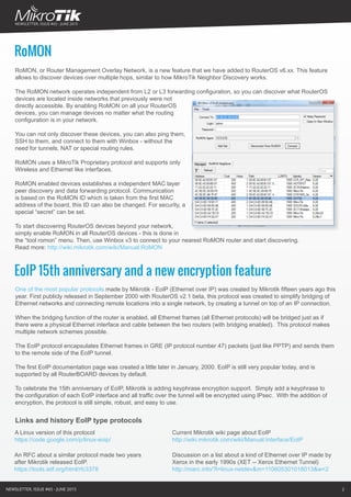MikroTik newsletters from 60 to 67