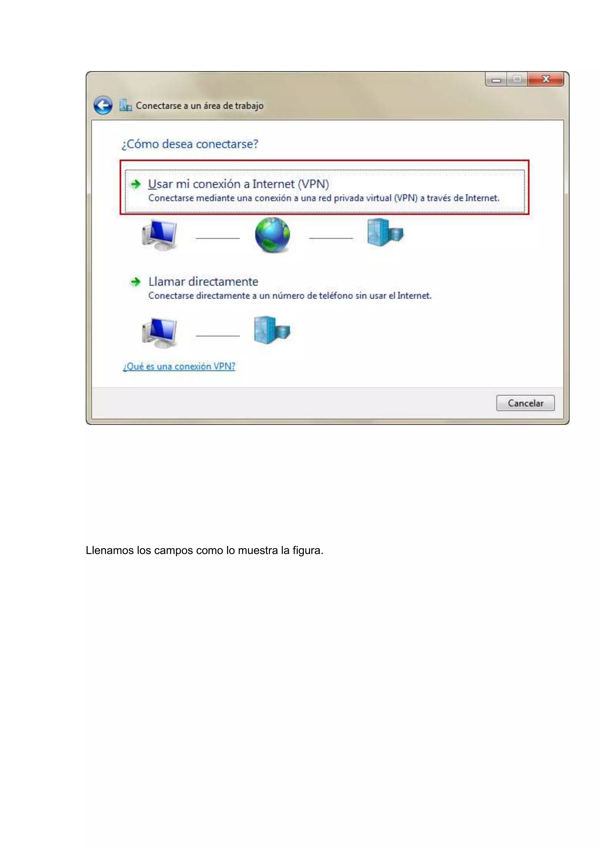 Llenamos los campos como lo muestra la figura.

 