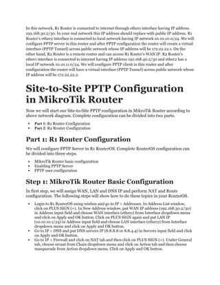 Curated visual reference: Visual Reference: Mikro Tik Vpn Configuration With Site Converted