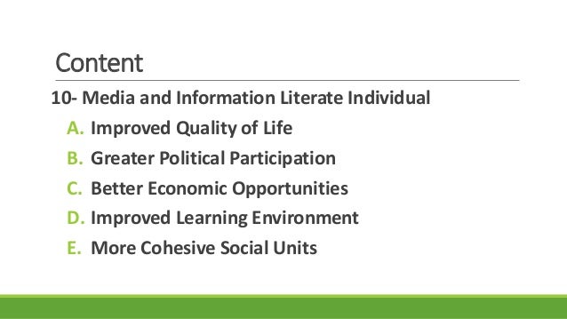 Mil 10 Media And Information Literate Individual feb 12 