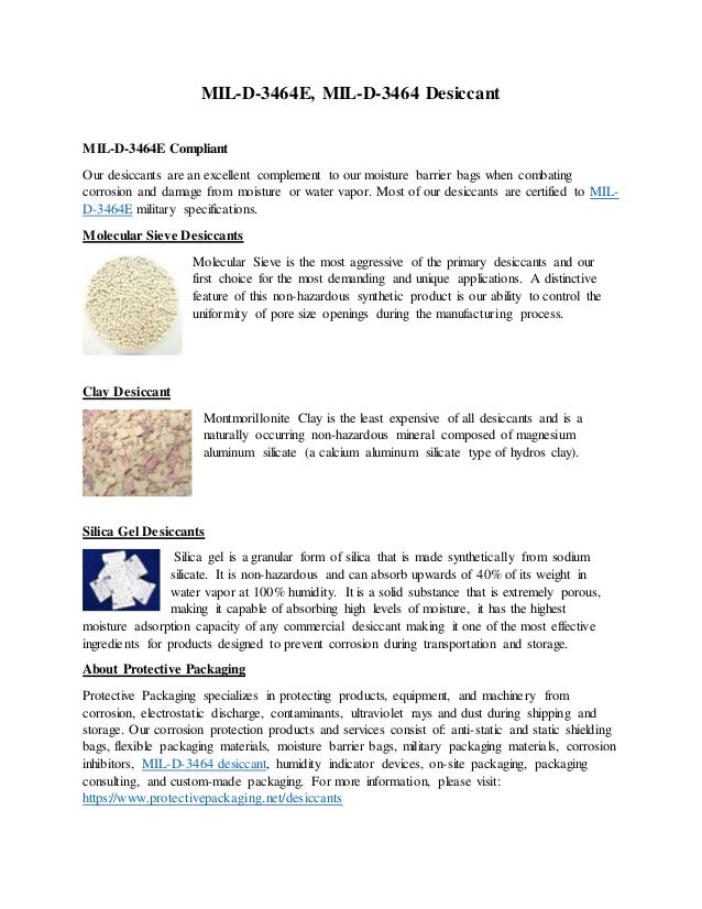 Mil d3464 emild3464 desiccant