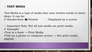 Comprehensive Guide to Types of Media and Media Convergence | PPTX