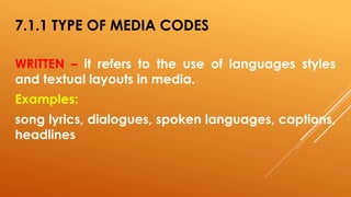 Media & Information Languages: Codes and Conventions | PPTX