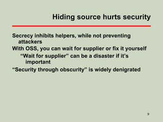 Vincent Rijmen (AES): “forces people to write more clear code & adhere to standards” 