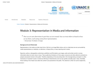 MIL for Teachers Module 03: Representation in Media and Information | PDF