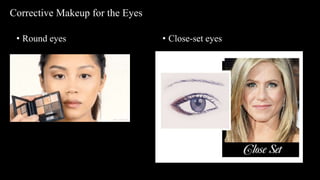 Corrective Makeup for the Eyes
• Round eyes • Close-set eyes
 
