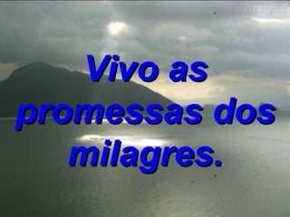 Vivo as promessas dos milagres. 