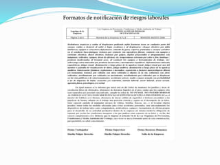 Formatos de notificación de riesgos laborales 
 