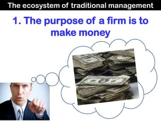 The ecosystem of traditional management

5. Communicate by directives
 