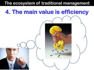 The ecosystem of traditional management

  It kills lean manufacturing


                      “Only 1% of lean
          ...