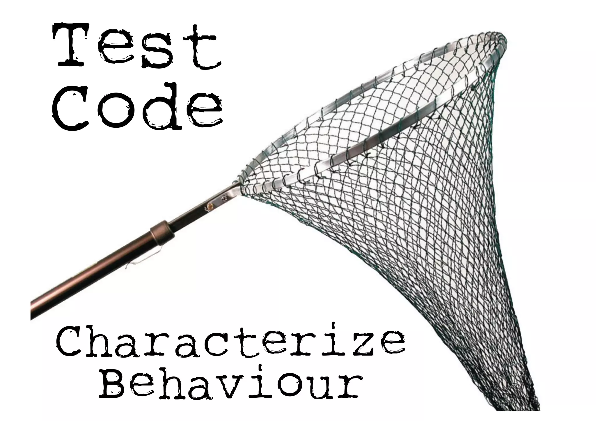 Test
Code
Characterize
Behaviour
 