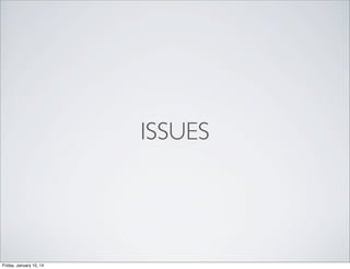 ISSUES

Friday, January 10, 14

 