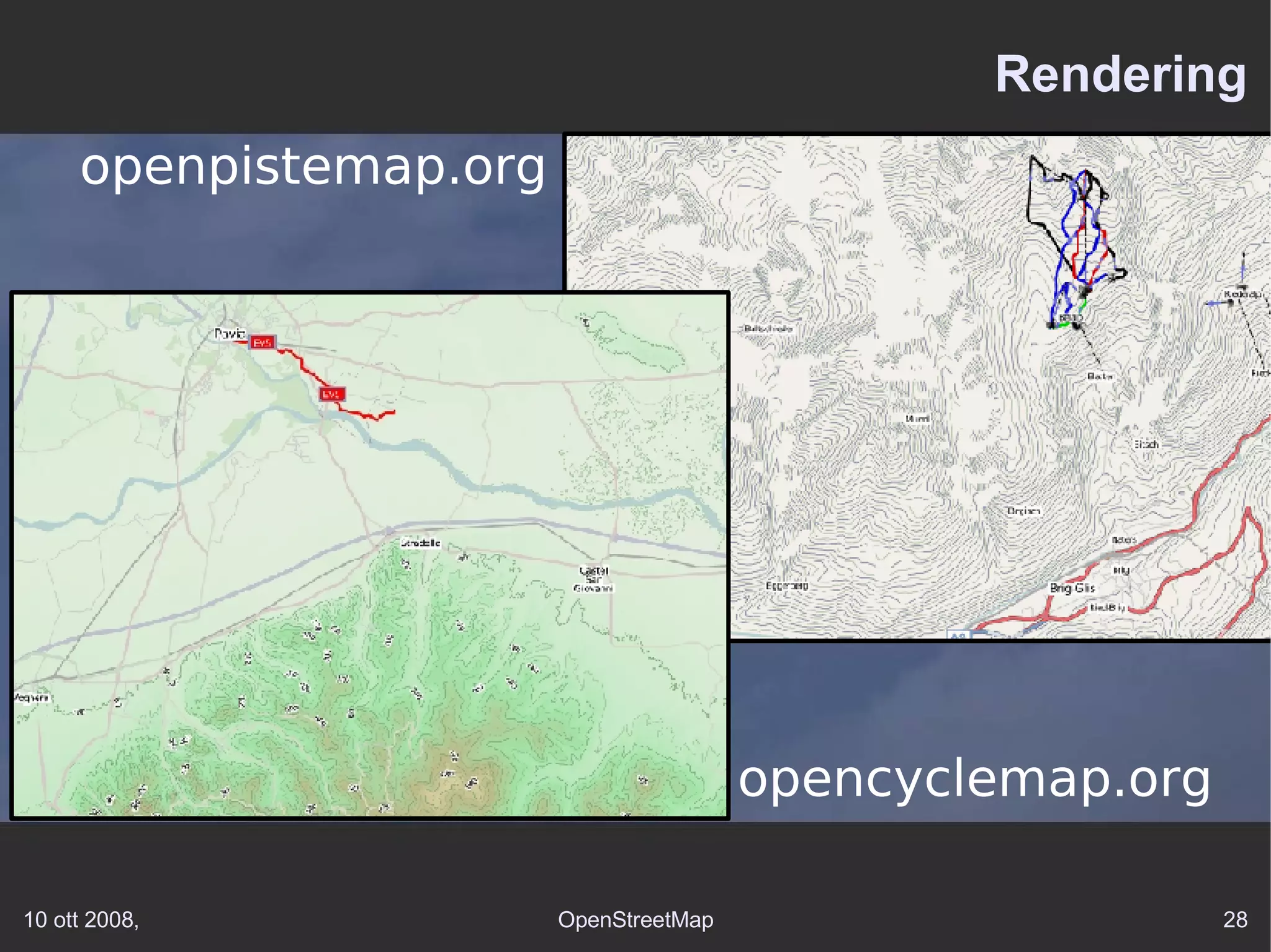 Rendering openpistemap.org opencyclemap.org 