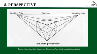 Source: https://tomadondesign.wordpress.com/two-point-perspective-drawing/
8. PERSPECTIVE
 