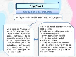 Planteamiento del problema:
La Organización Mundial de la Salud (2015), expresa:
En el caso de América del
sur, la Secreta...