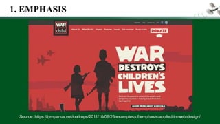 Source: https://tympanus.net/codrops/2011/10/08/25-examples-of-emphasis-applied-in-web-design/
1. EMPHASIS
 