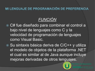 Mi lenguaje de programación de preferencia | PPTX