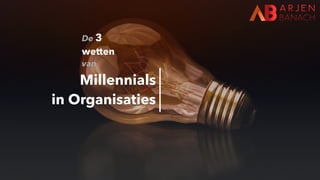 Millennials
in Organisaties
De 3
wetten
van
 