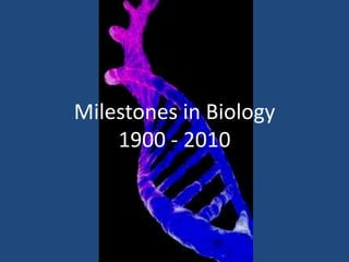 Milestones in Biology 1900 - 2010 