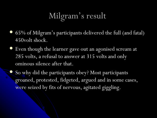 Milgram research evil | PPT