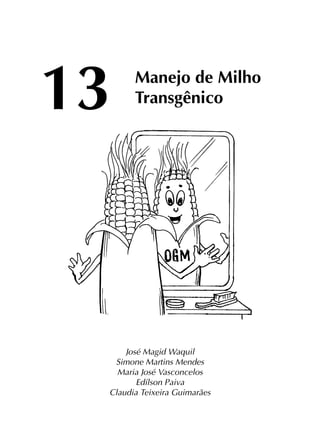José Magid Waquil
Simone Martins Mendes
Maria José Vasconcelos
Edílson Paiva
Claudia Teixeira Guimarães
Manejo de Milho
Transgênico13
 