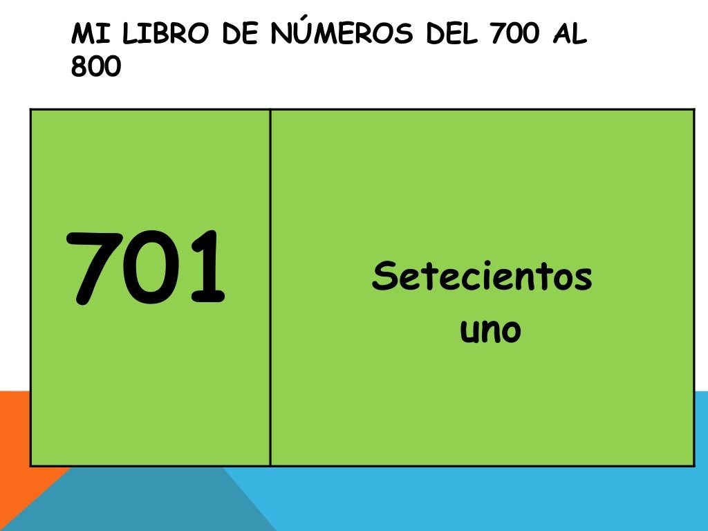 Mi libro de números del 700 al 800