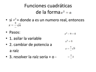 Funciones cuadráticas con imaginarios
